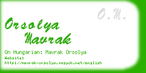 orsolya mavrak business card